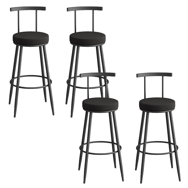 Glam Faux Leather Dining Stools Upholstered Bar Stools with Metal Base