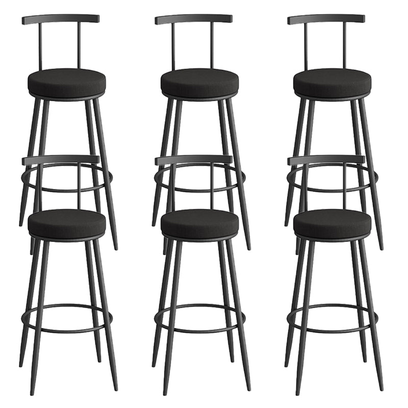 Glam Faux Leather Dining Stools Upholstered Bar Stools with Metal Base