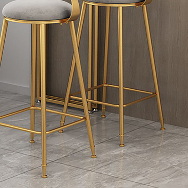 Glam Dining Stools Armless Round Dining Stools with Metal Base