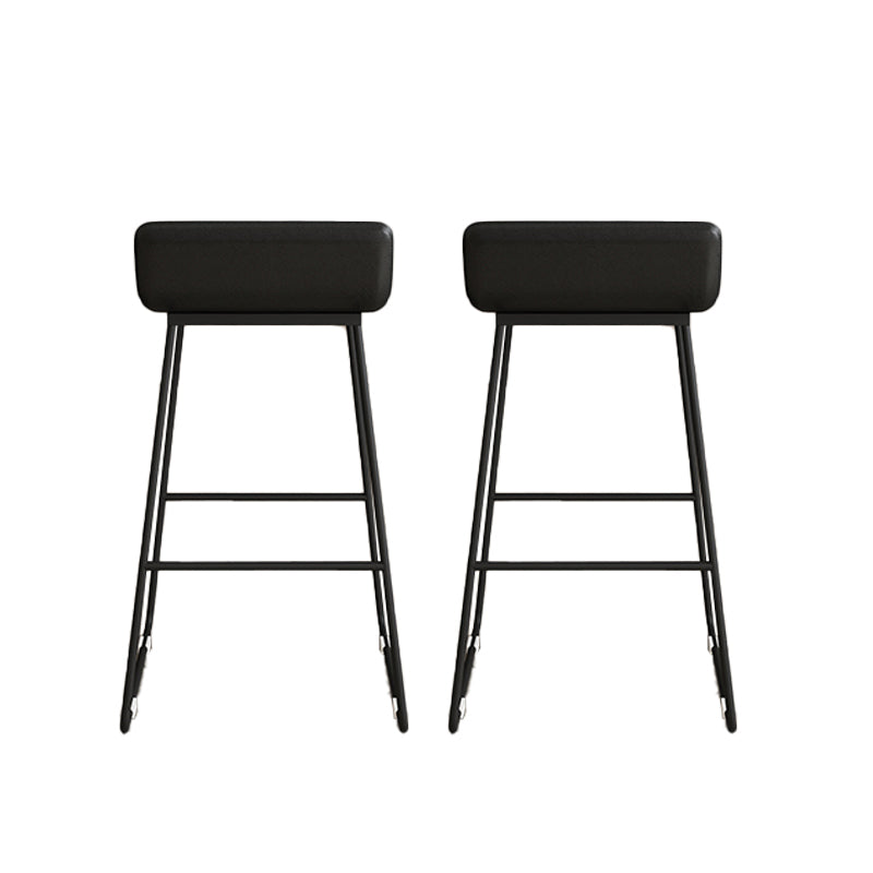 Low Back Barstools Contemporary Armless Bar Stools with Metal Base