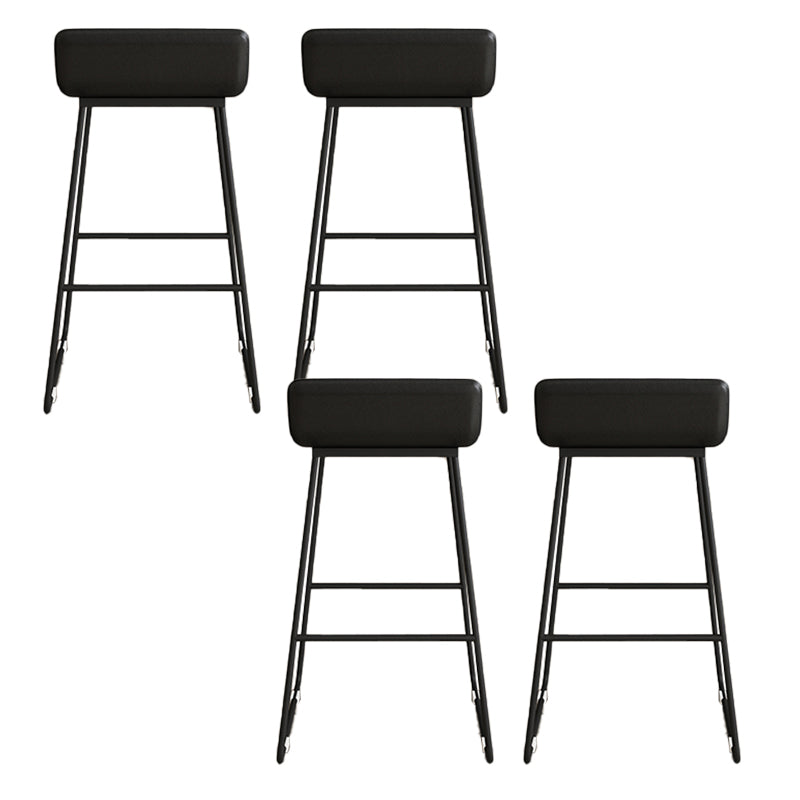 Low Back Barstools Contemporary Armless Bar Stools with Metal Base