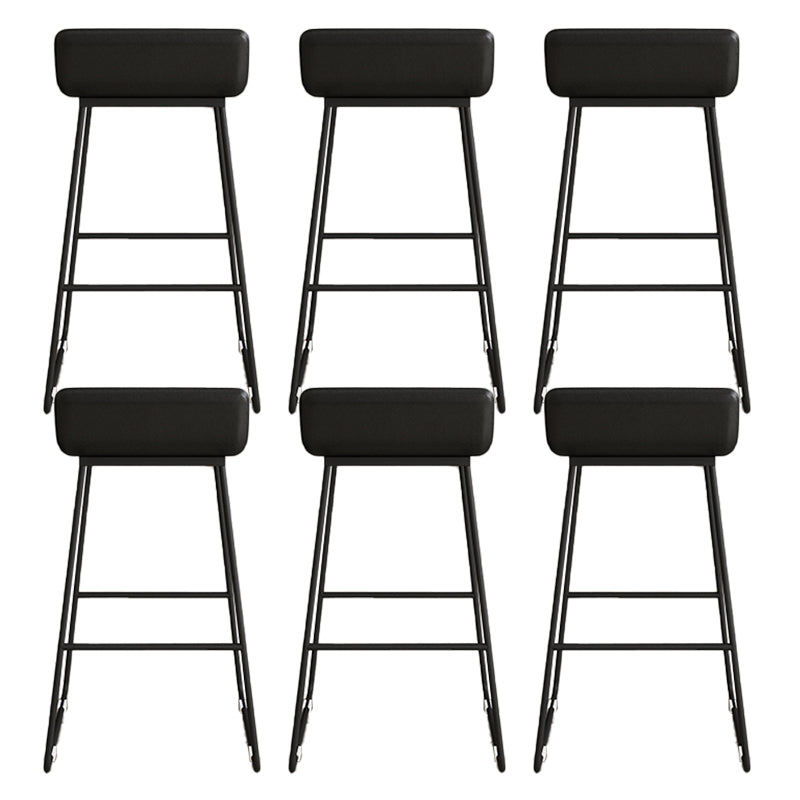 Low Back Barstools Contemporary Armless Bar Stools with Metal Base
