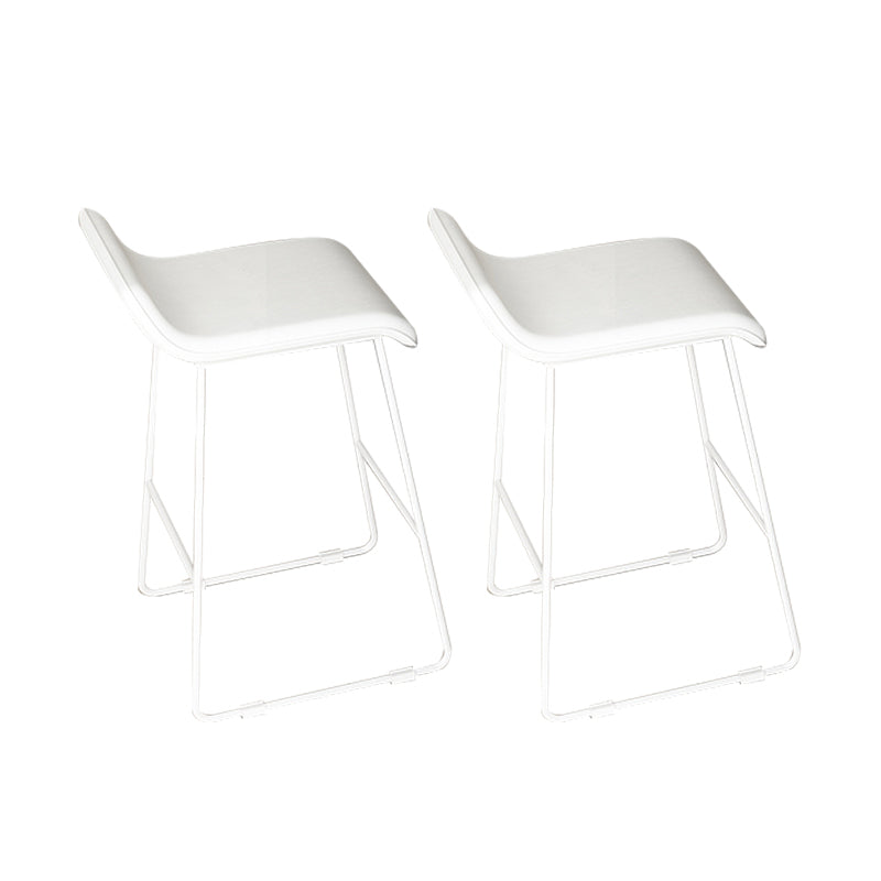 Low Back Barstools Contemporary Armless Bar Stools with Metal Base
