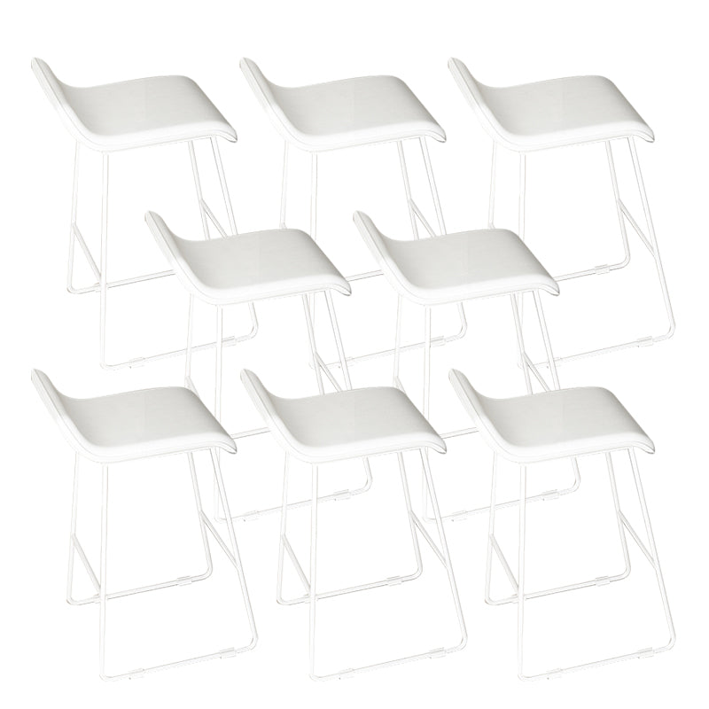 Low Back Barstools Contemporary Armless Bar Stools with Metal Base
