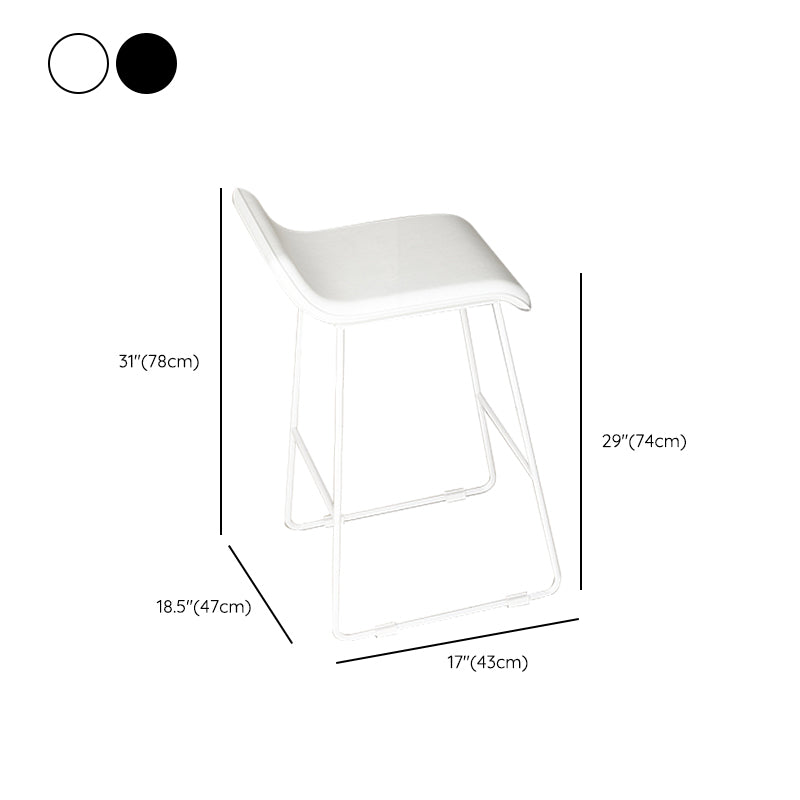 Low Back Barstools Contemporary Armless Bar Stools with Metal Base