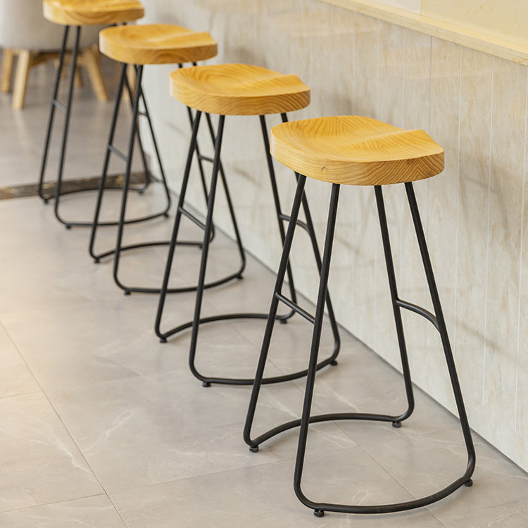 Solid Wood Dining Stools Contemporary Dining Stools with Footrest