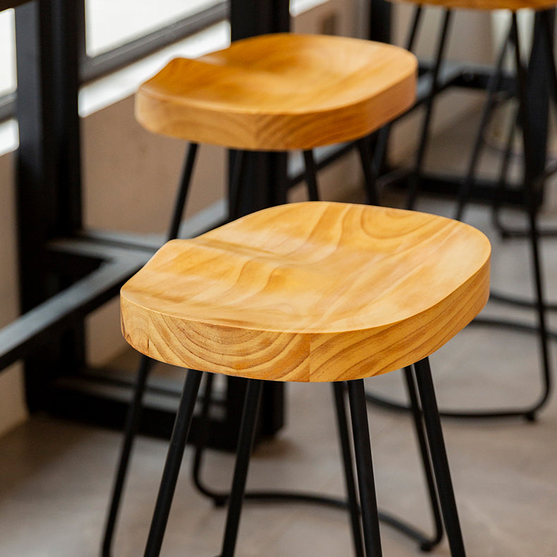 Solid Wood Dining Stools Contemporary Dining Stools with Footrest