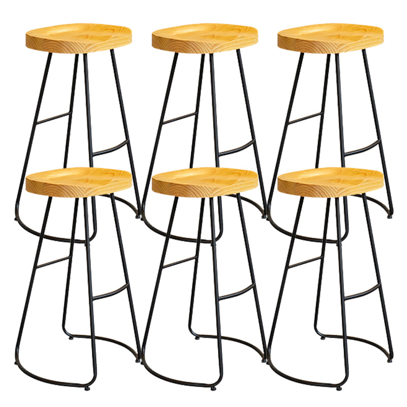 Solid Wood Dining Stools Contemporary Dining Stools with Footrest