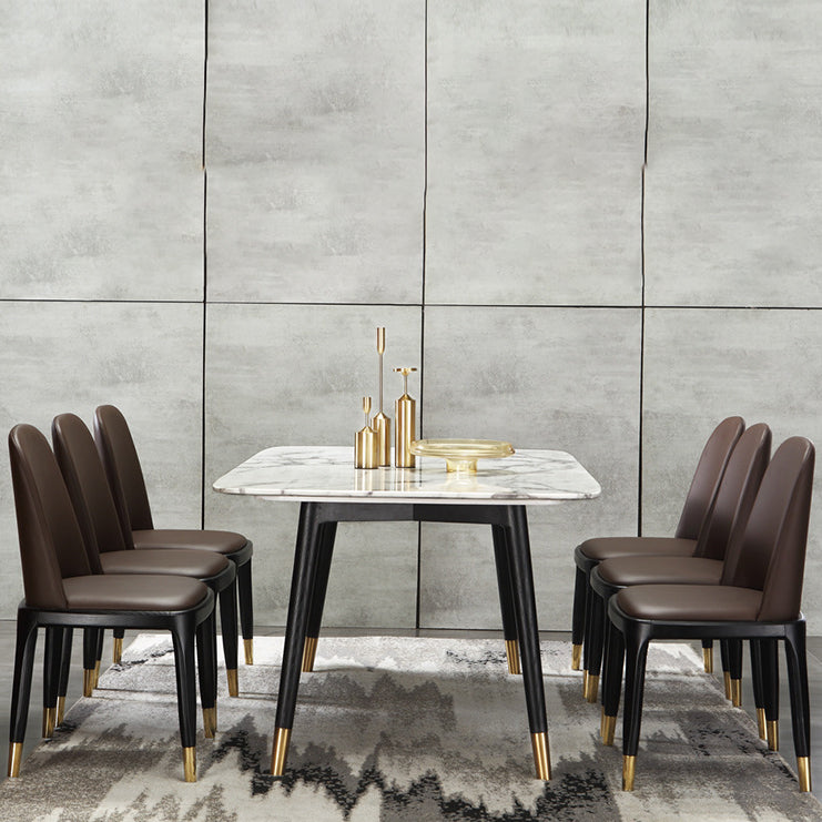 Upholstered Dining Chairs Parsons Chairs with Solid Wood Base