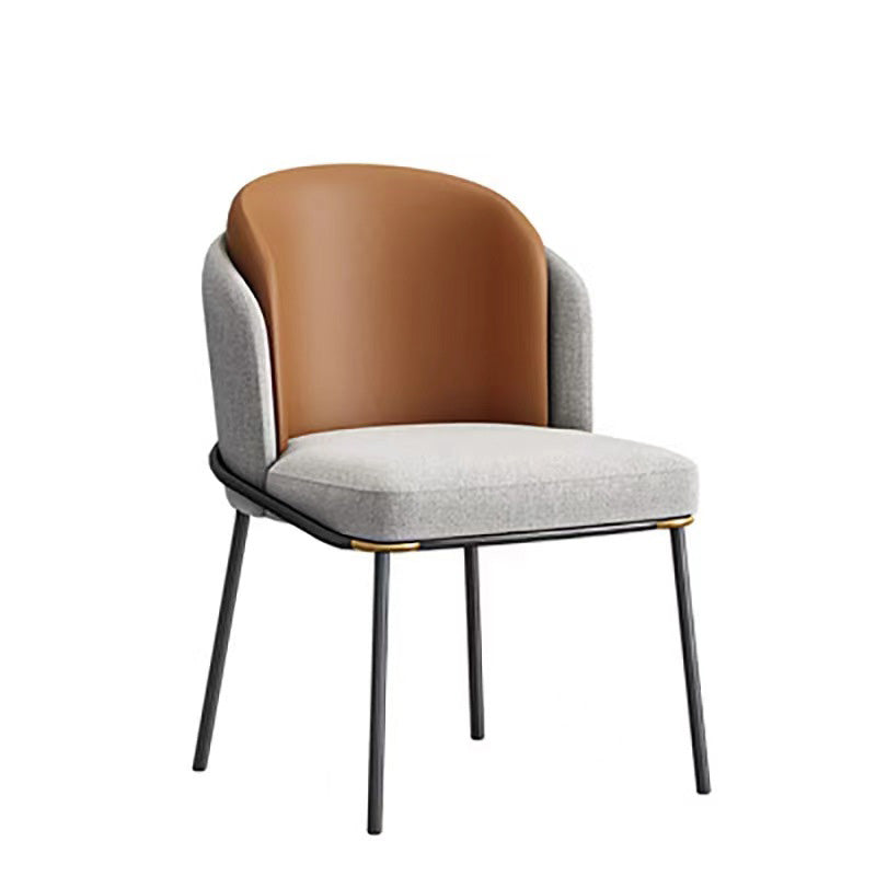 Upholstered Dining Chairs Contemporary Armless Chairs with Metal Base
