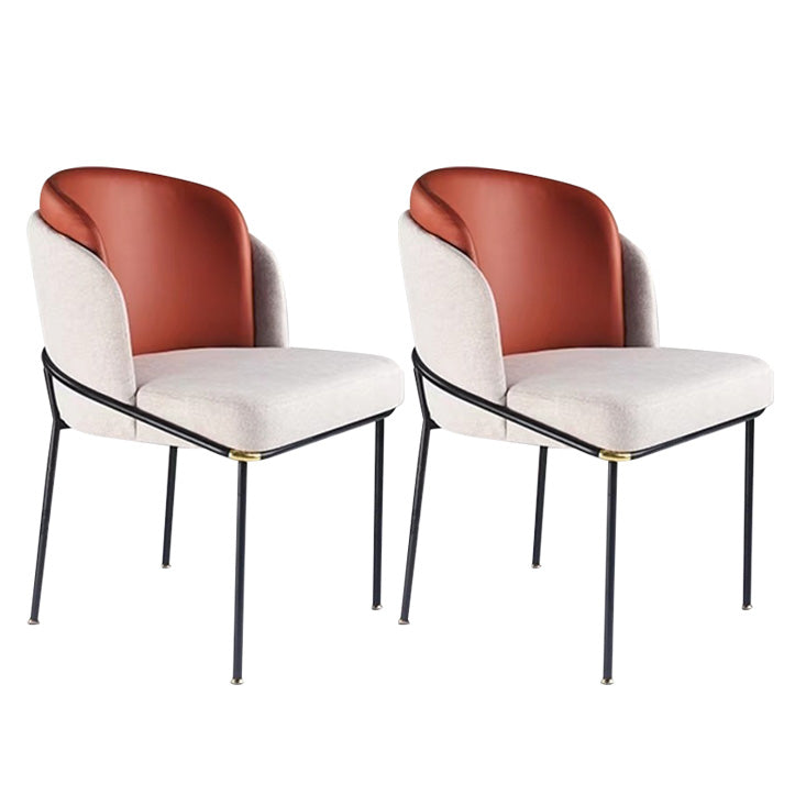 Upholstered Dining Chairs Contemporary Armless Chairs with Metal Base