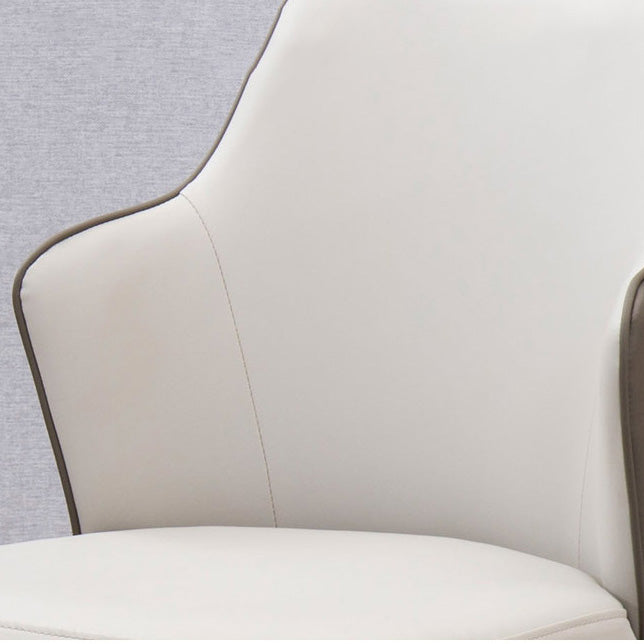 Faux Leather Dining Chairs Wingback Side Chair with Metal Legs