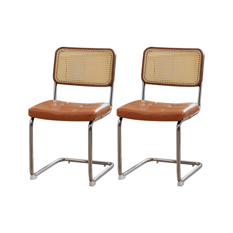 Industrial Side Chair Low Back Leather Dining Chair for Home