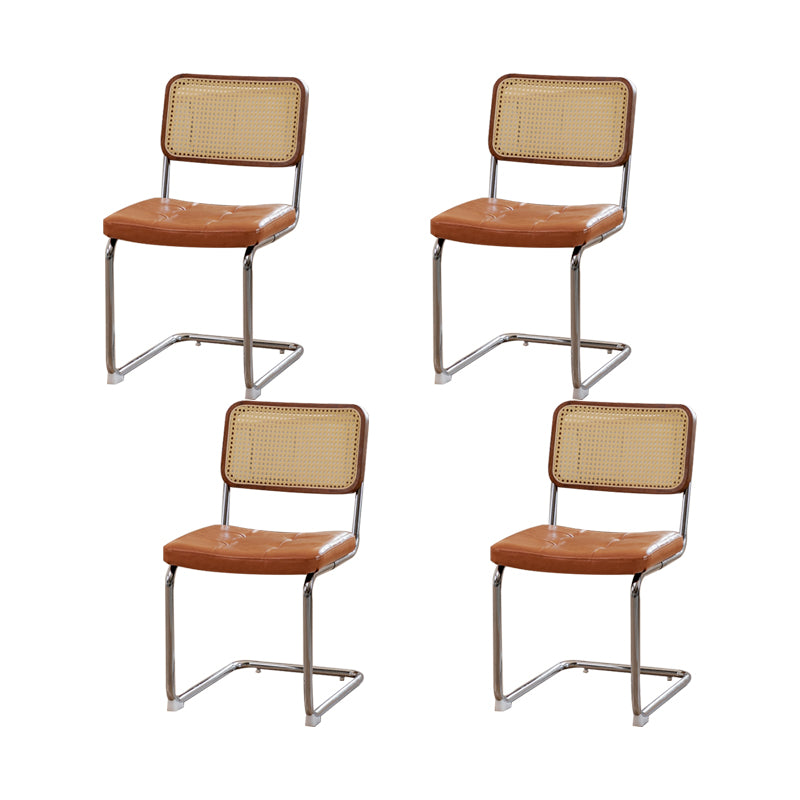 Industrial Side Chair Low Back Leather Dining Chair for Home