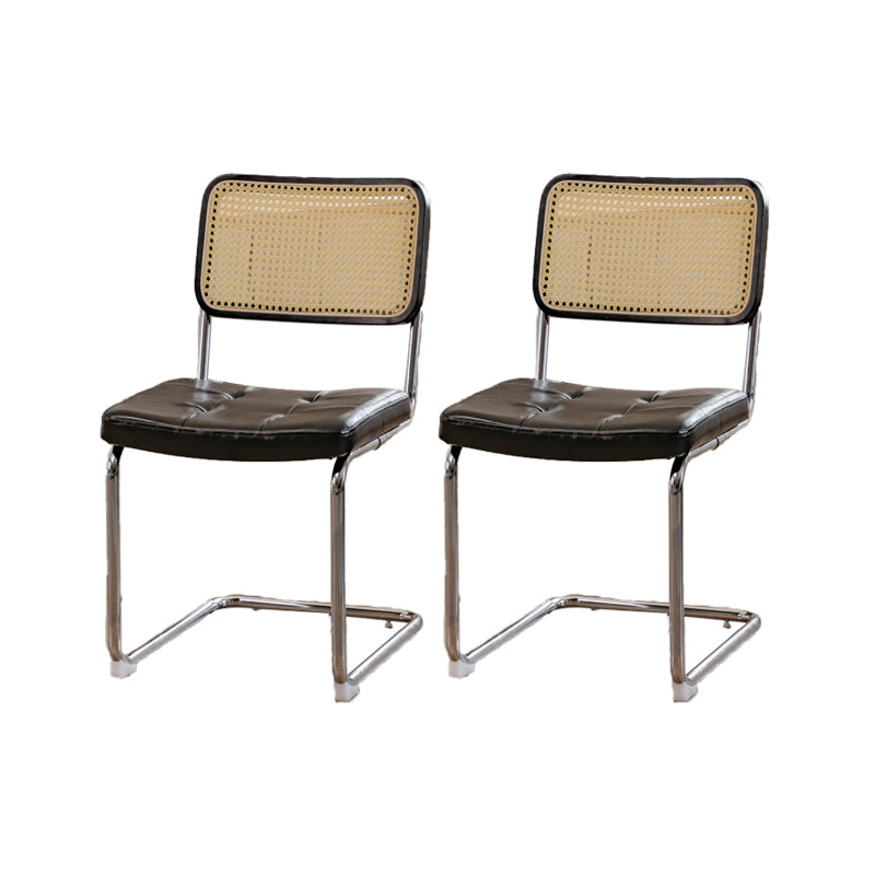 Industrial Side Chair Low Back Leather Dining Chair for Home