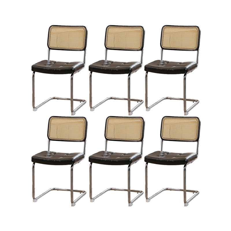 Industrial Side Chair Low Back Leather Dining Chair for Home