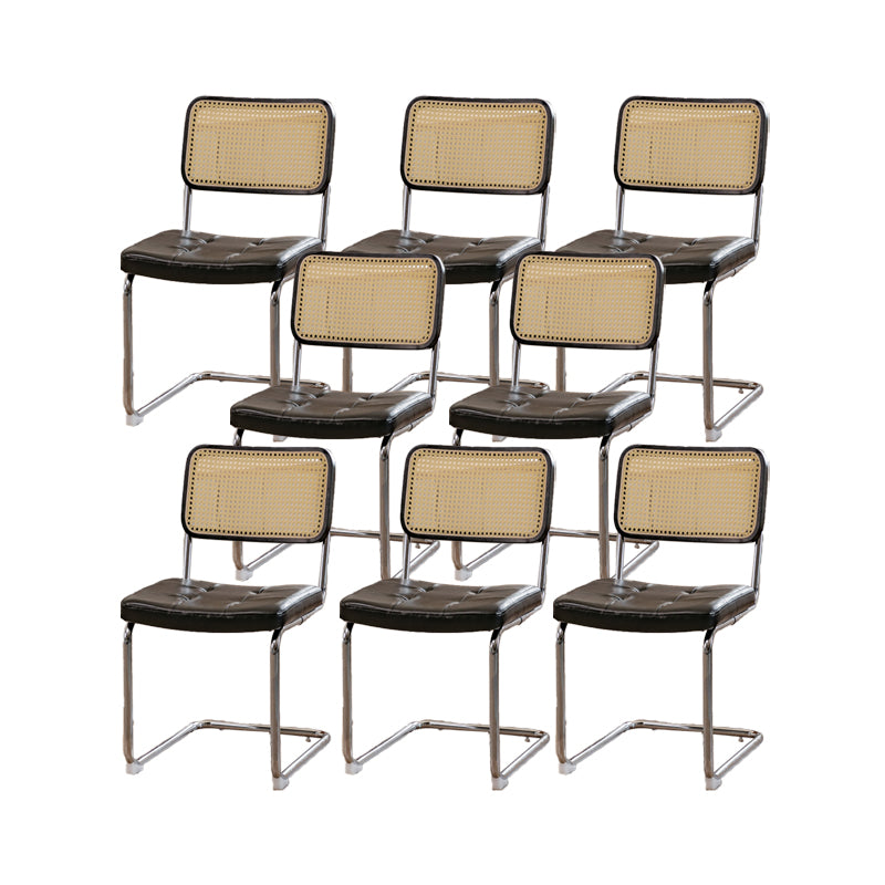 Industrial Side Chair Low Back Leather Dining Chair for Home