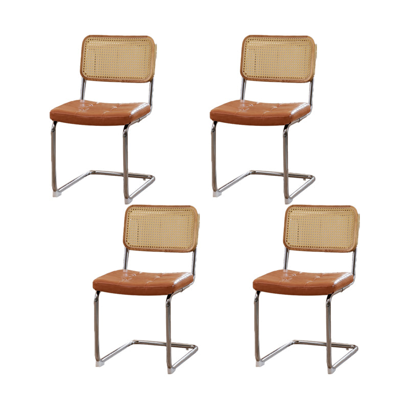 Industrial Side Chair Low Back Leather Dining Chair for Home