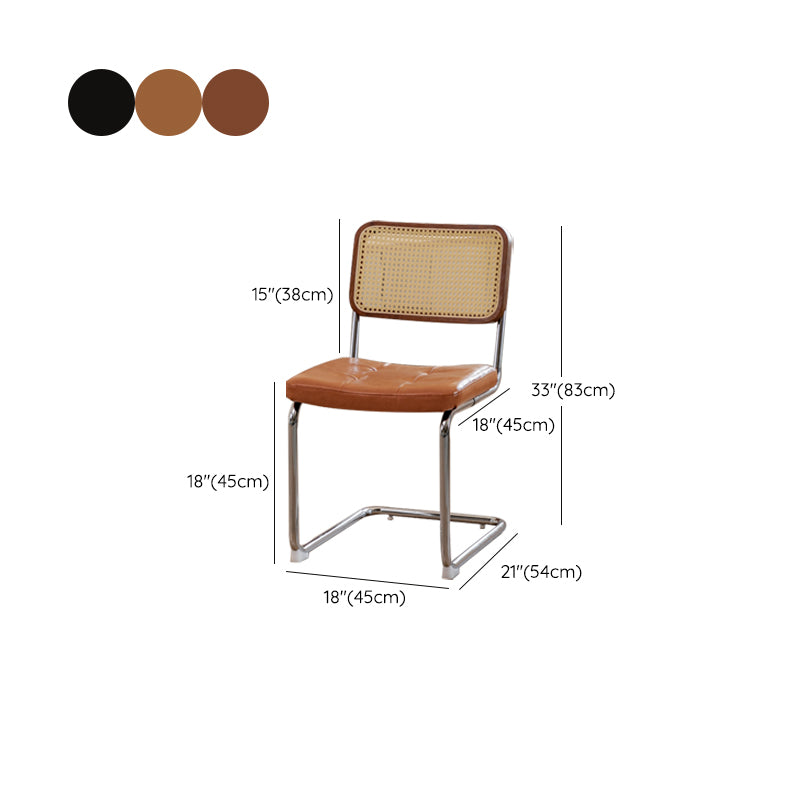Industrial Side Chair Low Back Leather Dining Chair for Home