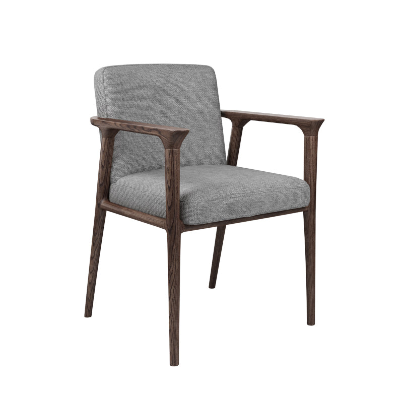 Solid Wood Arm Chair Upholstered Modern Dining Chair for Home