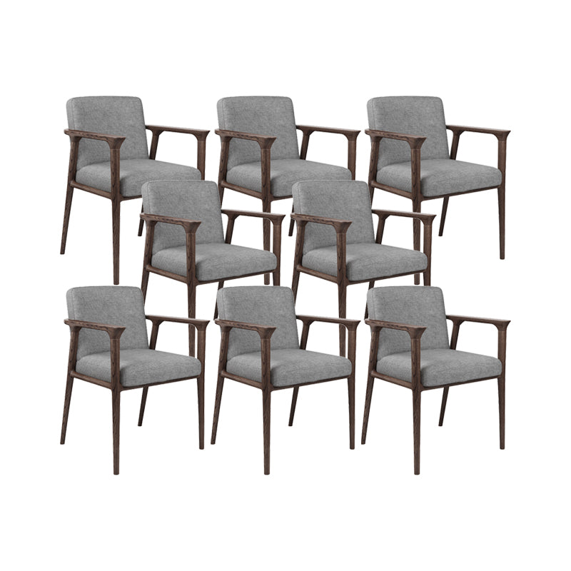 Solid Wood Arm Chair Upholstered Modern Dining Chair for Home