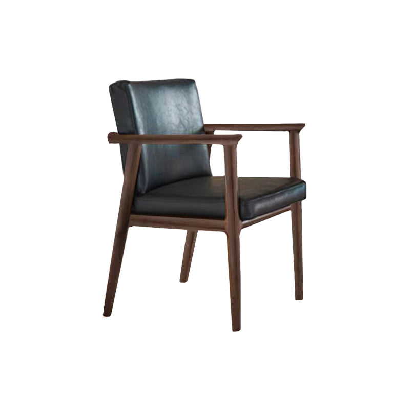 Solid Wood Arm Chair Upholstered Modern Dining Chair for Home