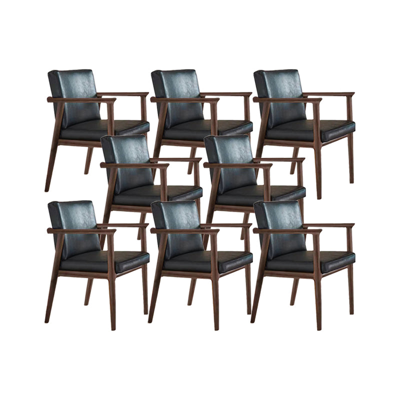 Solid Wood Arm Chair Upholstered Modern Dining Chair for Home