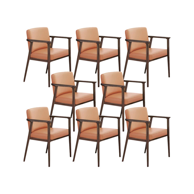 Solid Wood Arm Chair Upholstered Modern Dining Chair for Home