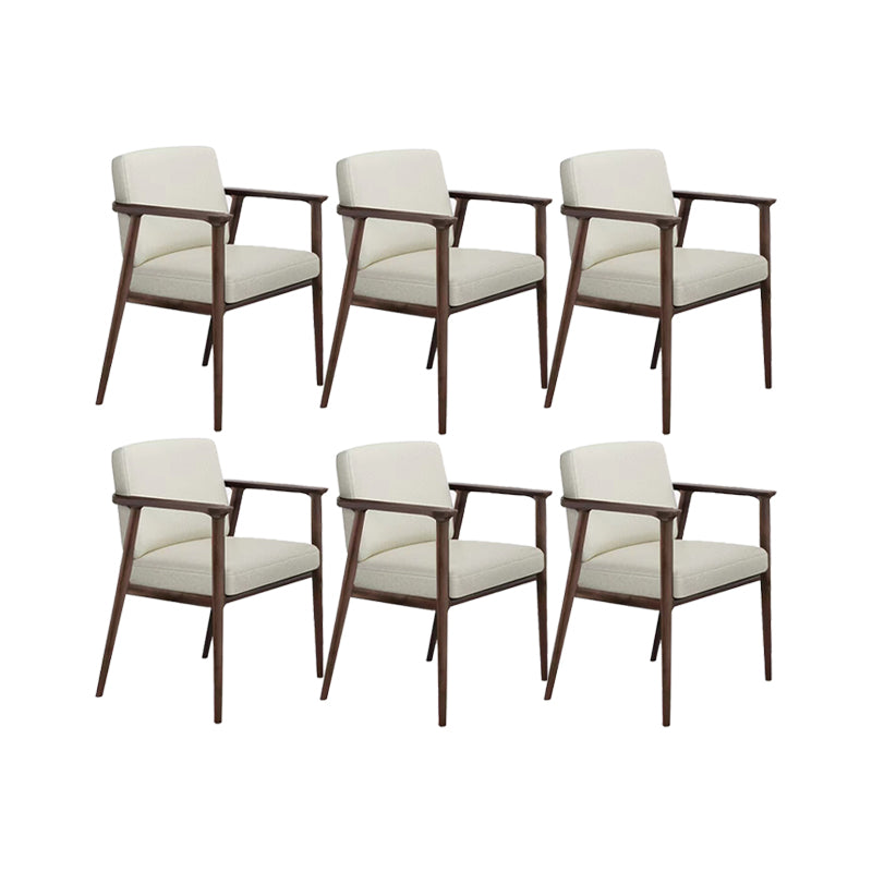 Solid Wood Arm Chair Upholstered Modern Dining Chair for Home