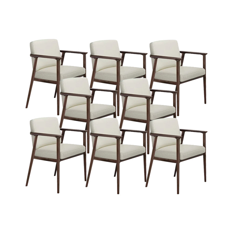 Solid Wood Arm Chair Upholstered Modern Dining Chair for Home
