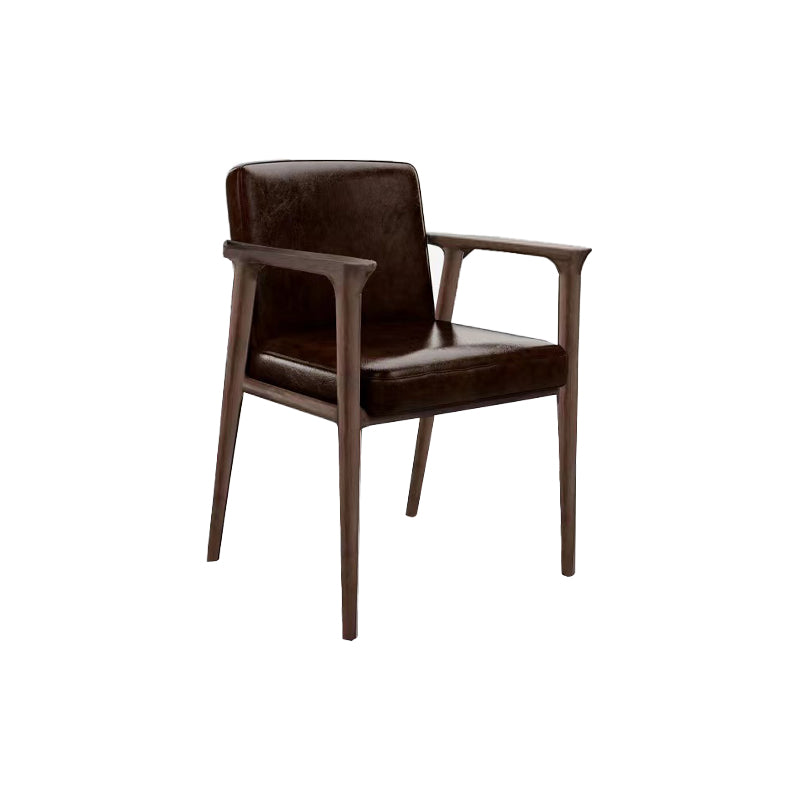 Solid Wood Arm Chair Upholstered Modern Dining Chair for Home