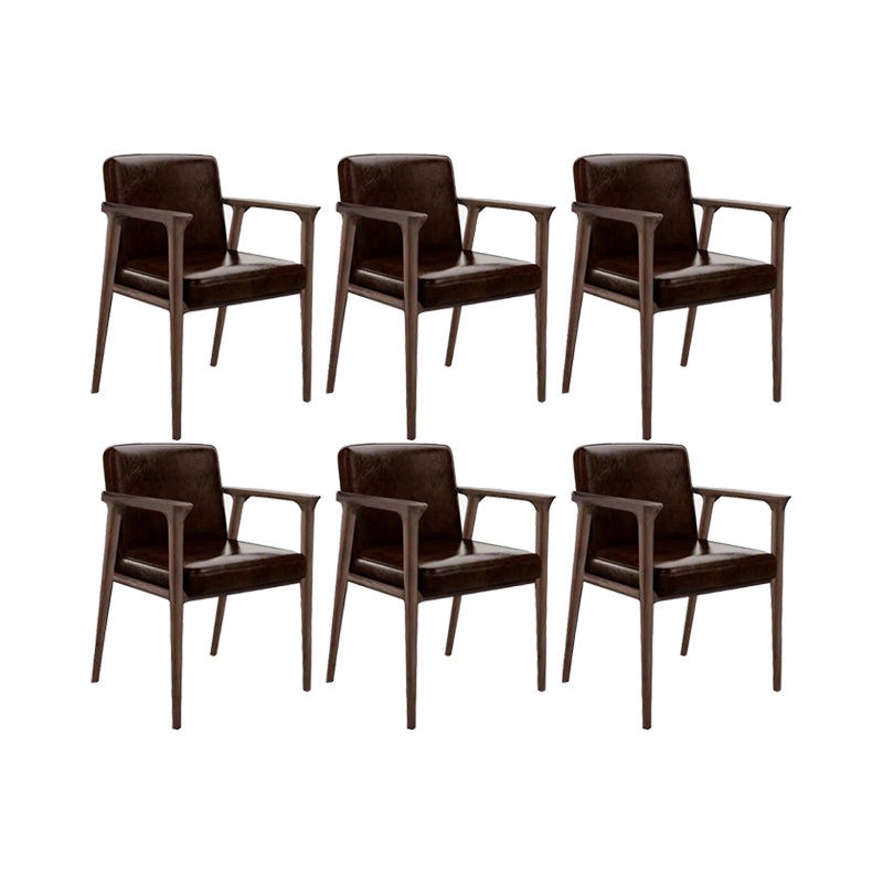 Solid Wood Arm Chair Upholstered Modern Dining Chair for Home
