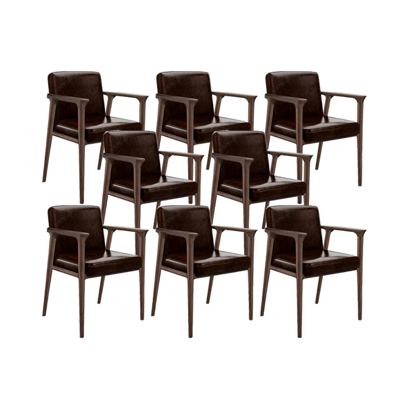 Solid Wood Arm Chair Upholstered Modern Dining Chair for Home