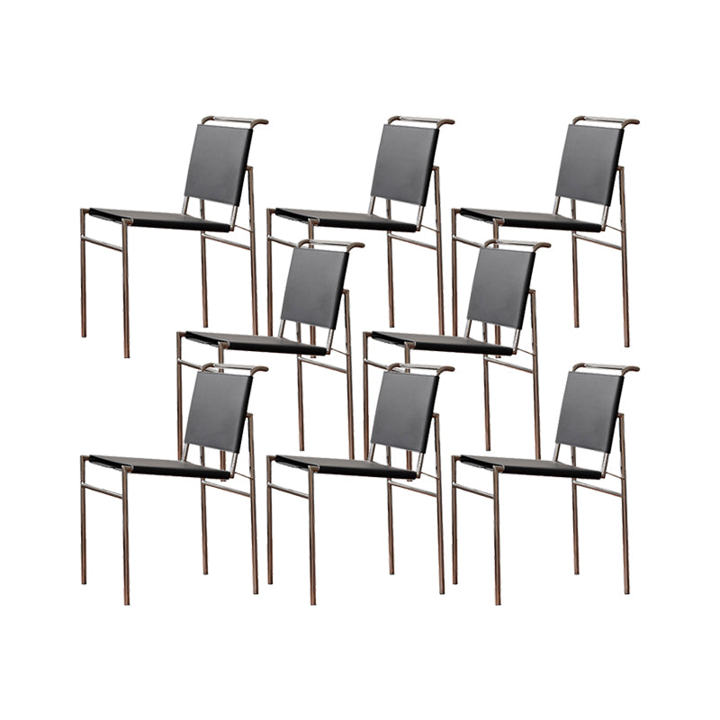 Modern Style Side Chair Faux Leather Open Back Dining Chair for Home