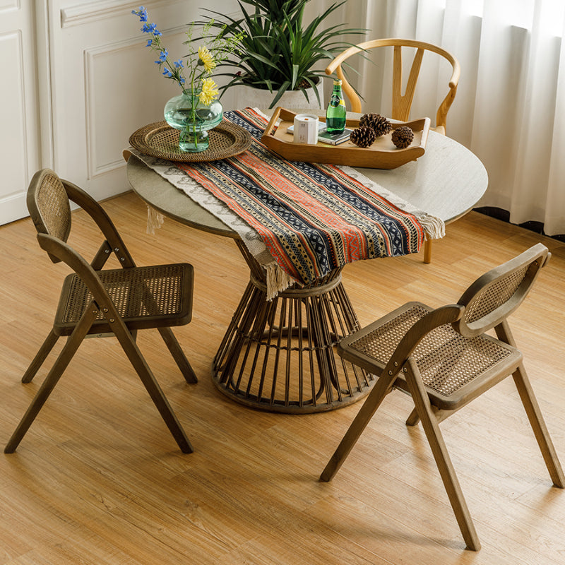 Solid Wood Side Chair Modern Folding Dining Chair for Living Room
