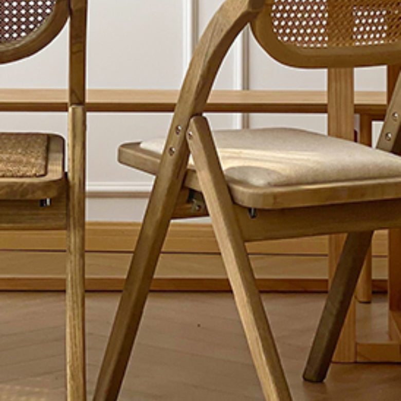 Solid Wood Side Chair Modern Folding Dining Chair for Living Room
