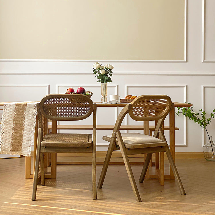 Solid Wood Side Chair Modern Folding Dining Chair for Living Room
