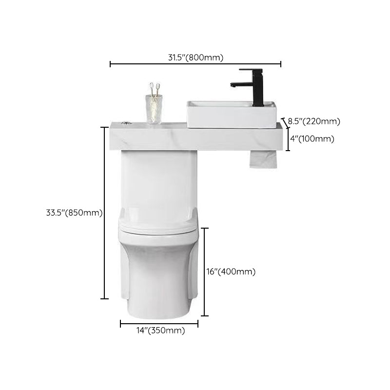 Contemporary Flush Toilet Floor Mount One-Piece Toilet Urine Toilet
