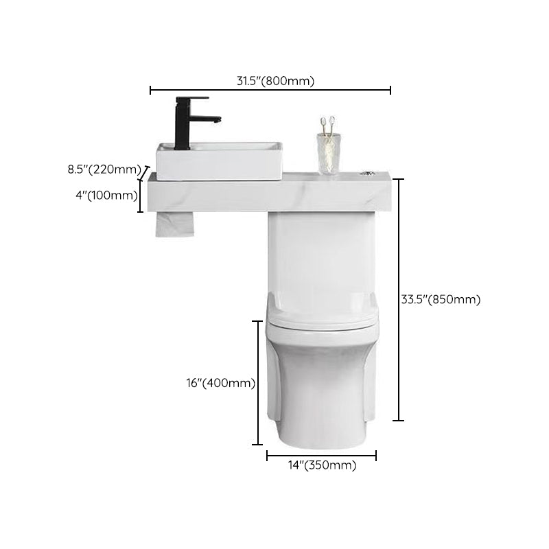 Contemporary Flush Toilet Floor Mount One-Piece Toilet Urine Toilet