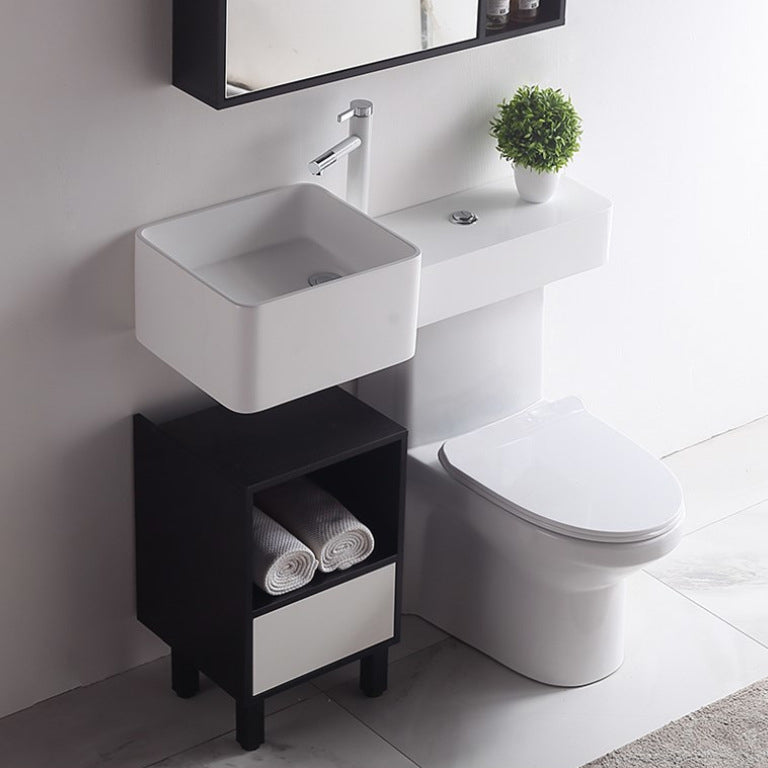 Contemporary Flush Toilet Floor Mount One-Piece Toilet Toilet Bowl