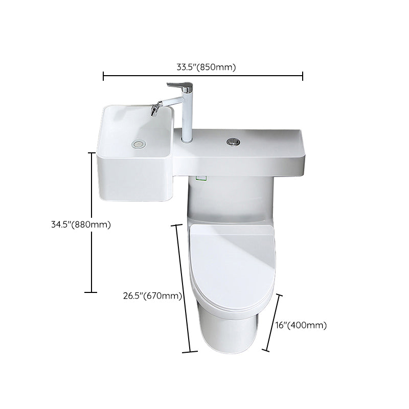 Contemporary Flush Toilet Floor Mount One-Piece Toilet Toilet Bowl