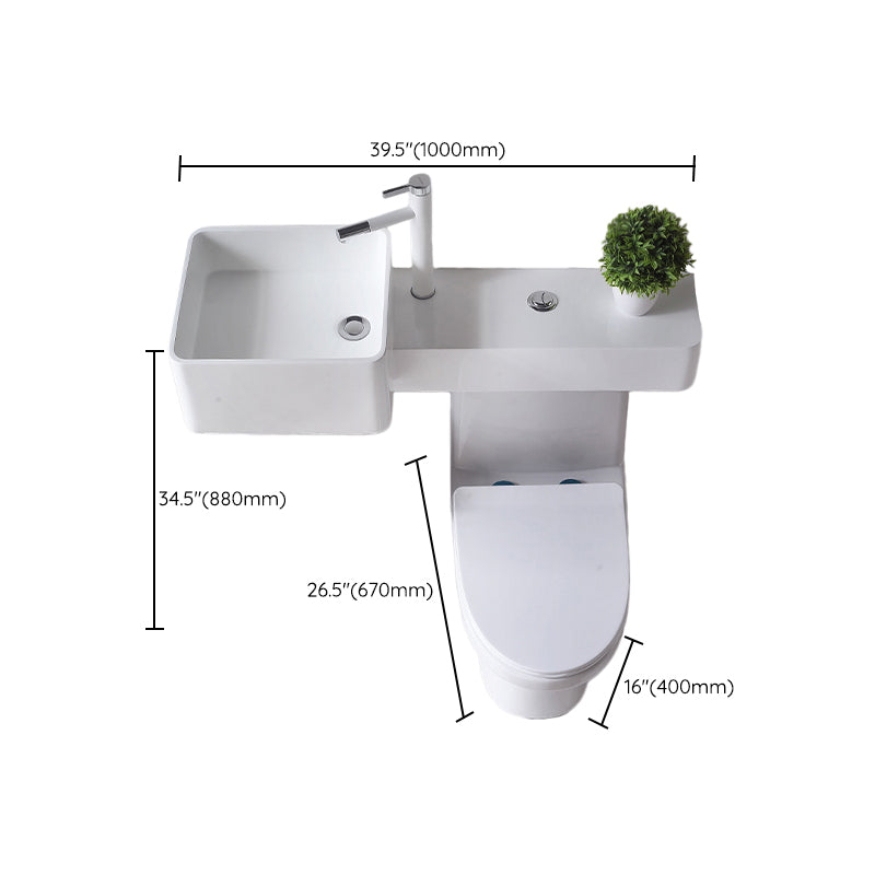 Contemporary Flush Toilet Floor Mount One-Piece Toilet Toilet Bowl