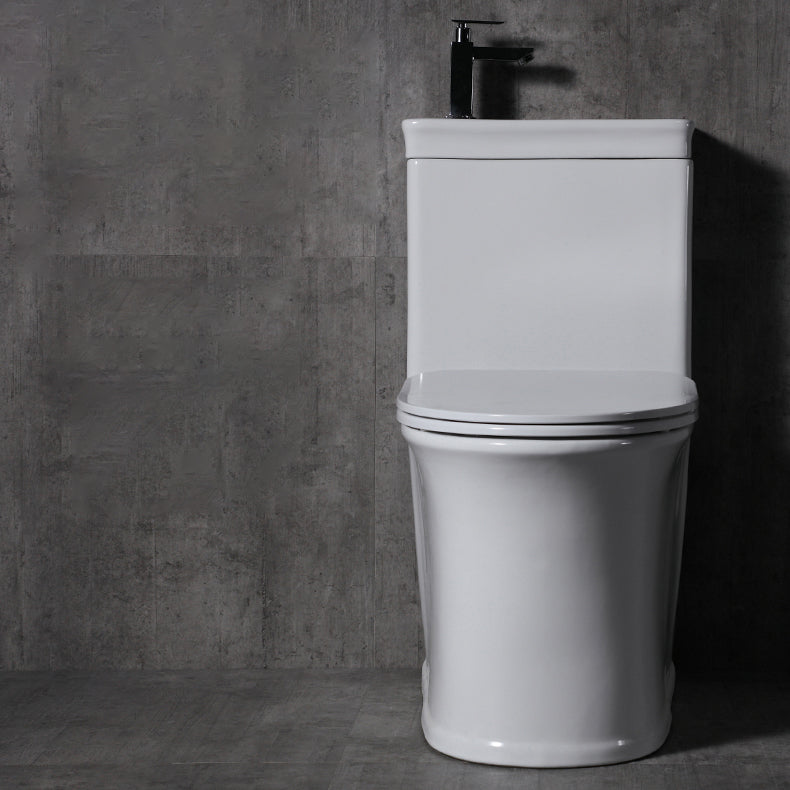 Contemporary Flush Toilet Floor Mount One-Piece Toilet Porcelain Urine Toilet
