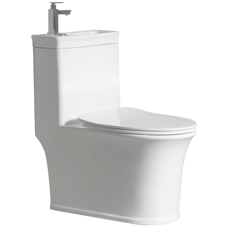 Contemporary Flush Toilet Floor Mount One-Piece Toilet Porcelain Urine Toilet