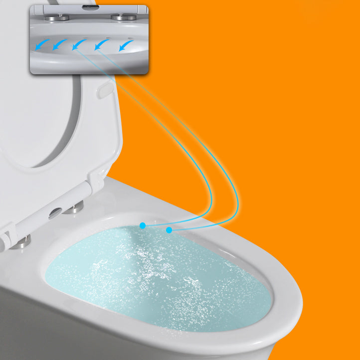 Contemporary Flush Toilet Floor Mount One-Piece Toilet Porcelain Urine Toilet