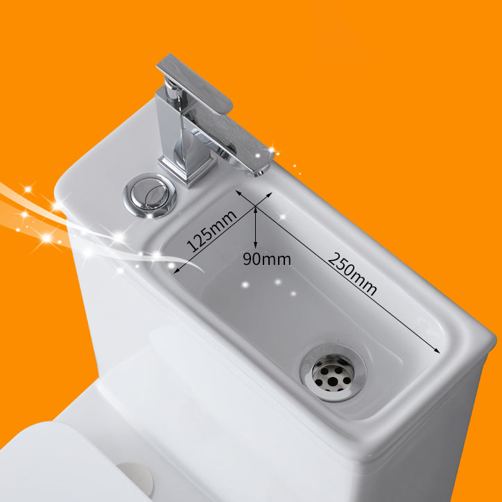 Contemporary Flush Toilet Floor Mount One-Piece Toilet Porcelain Urine Toilet