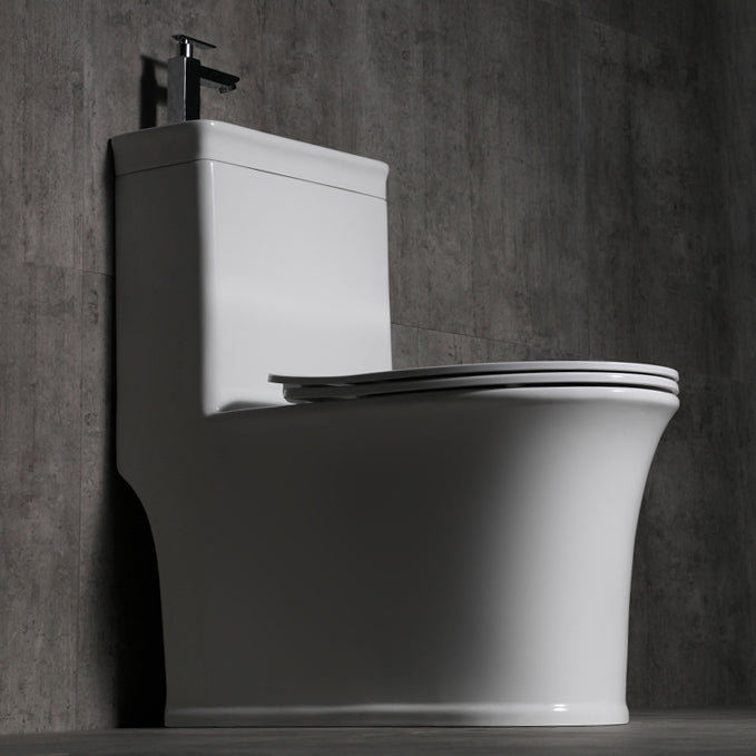 Contemporary Flush Toilet Floor Mount One-Piece Toilet Porcelain Urine Toilet