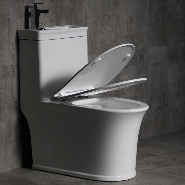 Contemporary Flush Toilet Floor Mount One-Piece Toilet Porcelain Urine Toilet