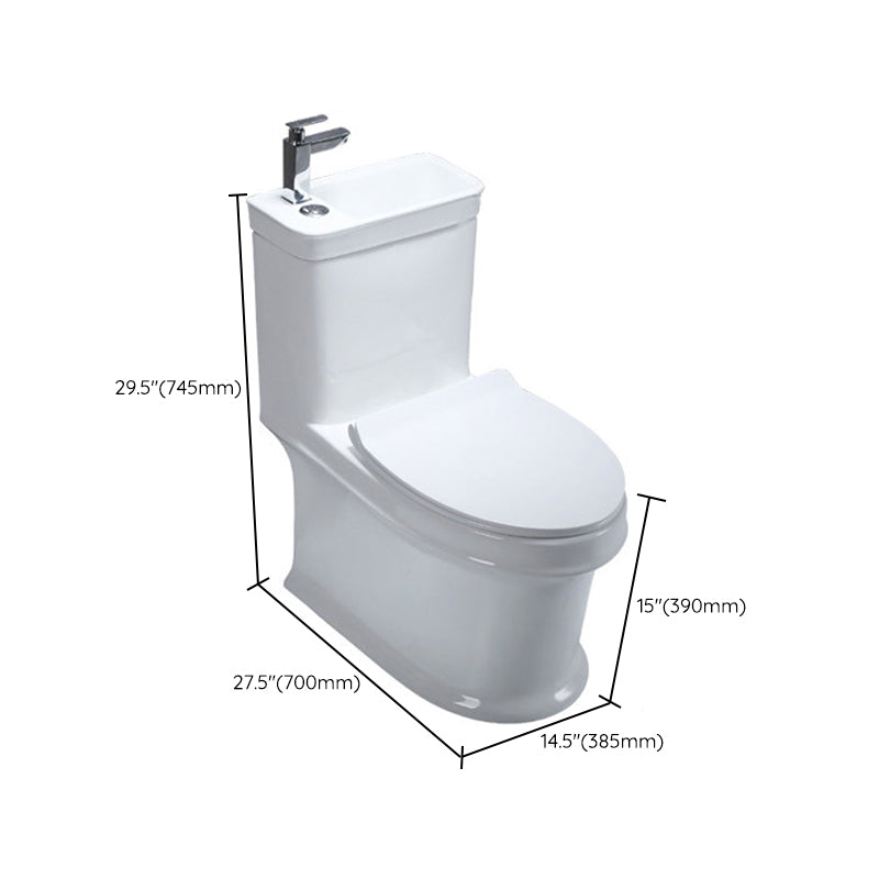 Contemporary Flush Toilet Floor Mount One-Piece Toilet Porcelain Urine Toilet