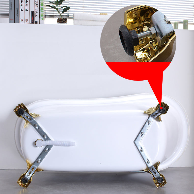 Acrylic Soaking Bathtub Antique Finish Oval Freestanding Bath Tub (Faucet not Included)